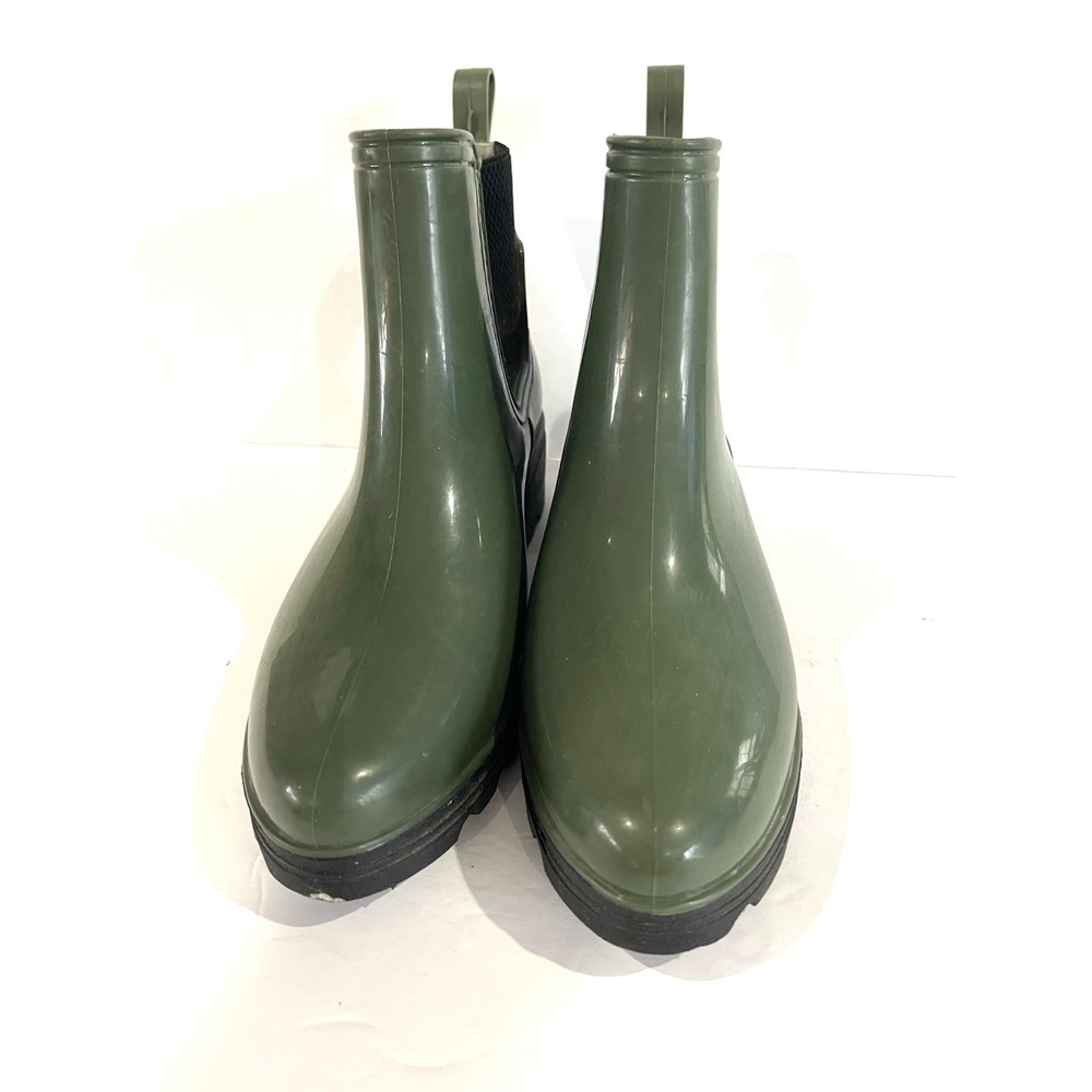 Seven7 Deck Boots Ankle Rain Boots Olive Green Size 7